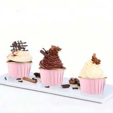 Rose Gold Rim Paper Cupcake Liners, Elegant Pleated Disposable Cake Cups, Easy-Release Grease-Proof Muffin Cups, Suitable For Baking Muffins, Cheesecakes And Brownies, Perfect For Christmas And Halloween - Pink - View 6
