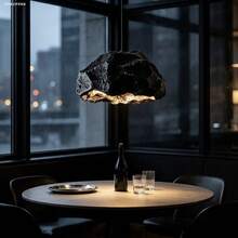 1pc Nordic Style Restaurant Bar Pendant Light Shade Accessory, Creative Faux Stone Japanese Wabi-Sabi Style Decorative Lampshade For Homestay, Clothing Store, Tea Room (Lampshade Only, Accessories Not Included) - Size - View 4
