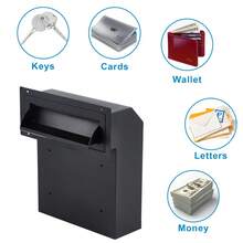 Weatherproof Locking Wall-Mount Mailbox with Keys, Heavy-Duty Steel Metal Post Box, Anti-Theft Secure Outdoor Letterbox for House/Office/Garage - Türdurchgang - Übersicht 3