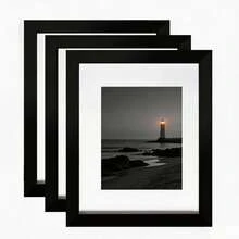 Mosearon 3pcs/2pcs/1pc Black MDF Photo Frame, A4 Certificate Frame, 30*40CM Poster Frame, No Matting, Acrylic Transparent Panel, Suitable For Living Room, Bedroom, Gallery Wall Decor - Black - View 1
