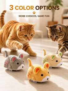 Interactive Cat Toys For Indoor Cats, Electric Mouse Cat Toy With Smart Random Movement, Automatic Moving Plush Mouse With Sound, Chase Exercise Toy For Kittens & Adult Cats - Mouse Toy - View 2