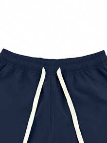 Women's Autumn Colorblock Casual Sports Long Pants With Drawstring Elastic Waistband And Pockets, Lightweight Streetwear Outdoor - Blue - View 4