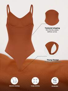 Women's Fashionable Waist Slimming Micro Shaping Breasted Adjustable Corset Shaping Jumpsuit - Completely Wraps The Fat To Create A Perfect Figure - Mocha Brown - View 3