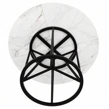 طقم غرفة الطعام (5 قطع)، طقم الطعام مع 4 كراسي، طقم طاولة المطبخ، طاولة مستديرة بقطر 100 سم، سطح طاولة من MDF أبيض، كرسي طعام من المخمل الرمادي - الأسود - مشاهدة 7