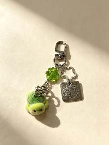Green Four-Leaf Clover Turtle Flocking Keychain,Cute Turtle Keychain,Lucky Sea Turtle Ornament,Vacation Style,Bag Pendant Gift For Women,Girls,Friends - Multicolor - View 11
