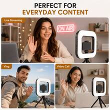 Lampu Ring LED Portabel yang Dapat Diredupkan dengan Klip Ponsel yang Dapat Diatur, Ditenagai USB, 3 Mode Pencahayaan, Cocok untuk Ponsel dan Tablet, Lampu Pengisi Studio untuk Selfie dan Live Streaming, Ideal untuk Pembuat Konten - 1 - View 5