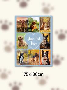 Custom Photo Text Throw Blanket, Personalized Picture Collage Fleece Blanket, Customized Pet Memory Photo Blanket For Sofa Bed Home Decor Gift - Multicolor - View 84