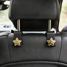 2pcs Exquisite Hammered Star Car Hanging Hooks Fashionable Interior Decoration Accessories Multifunctional Creative Small Hooks - A - View 4