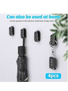 4pcs Car Mini Hooks, Multi-Functional Self-Adhesive Dashboard & Rear Seat Hanging Accessories, Suitable For Keys, Earphones, Charging Cables, Car Interior Storage Hooks, Universal Fit For SUV, RV, Truck - View 5