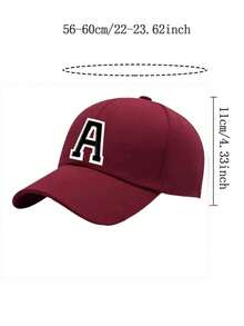 1Pc Unisex Men And Women Baseball Cap, Adjustable Outdoor Sun Protection Casual Hat, Suitable For Spring, Summer Traveling, Beach Party - Burgundy - View 2