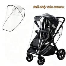 Transparent Stroller Rain Cover, Dual-Side Breathable, Lightweight, Portable, All-Season Universal, Travel Windproof & Waterproof Stroller Accessory - Transparent Mosquito Net Rain Cover - View 6