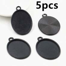 5pcs 18x25mm Inner Size Oval Alloy Pendant Cabochons Blank Base Setting Bezel Tray DIY Jewelry Making Accessories Findings - 18x25mm - View 24