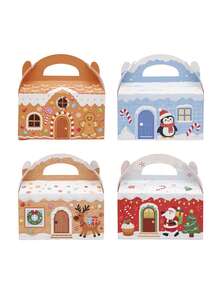 8/4/1pc Christmas Gift Box, Patterns Include Santa Claus, Reindeer, Snowman And Christmas Tree, Suitable For Christmas, Holidays And Home Decor, Party Favors And DIY Gift Packaging - Style Two - View 7