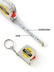 7pcs Portable Steel Tape Measure Keychain, Mini Ruler Key Ring, DIY Tool 1m Measuring Tape Keychain, Men's Car Key Chain Accessories Packaging Decoration, Gift - Multicolor - View 2