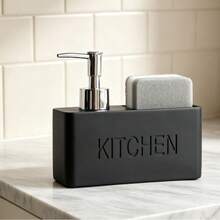 1PC Acrylic Flat Fashion Kitchen Soap Dispenser Ornament, Kitchen Countertop Decor - Black - View 4