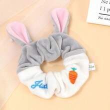 Mesuca Disney Judy & Minnie Plush Hair Scrunchie, Embroidered Decor Soft Fluffy Hair Tie With 3D Ear Bow Detail Elastic Hair Accessory For Daily Hairstyle 1 Piece, 2 Styles Available - Multicolor - View 5