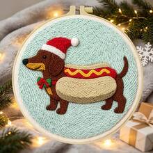 DIY Punch Needle Kit For Beginners – Includes Punch Needle, Yarn, Instructions, Square Hoop & Pre-Printed Fabric (Holiday Animals). Creative Craft For Wall Decor Or Gifting. 2D Printed Punch Needle Starter Kit. 20x20cm (7.87x7.87 In). - Holiday Animals - View 7