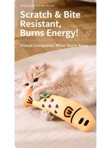 1pc Catnip Linen Fish Cat Toy, Self-Play Boredom Relief Chew Toy With Bell Sound, 3 Colors Available, Suitable For Indoor Play For Kittens - A - View 5