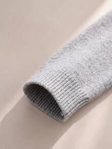 JIANHU Autumn/Winter Soft Texture Grey Puppy Pattern Knit Sweater, Ribbed Trim, Suitable For Christmas Market And Cozy Cafe Wear - Grey - View 9
