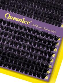 Queenice 80D & 100D Thick Fluffy Individual Lash Clusters, Mixed 9‑16mm D Curl Segmented False Eyelashes, DIY Home Eyelash Extensions, Lightweight Reusable Synthetic Volume Lashes, Single Tray Pack, Dramatic Eye Look For Dating, Party, Wedding & Daily Makeup - D - View 4