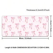 PU Leather Desk Mouse Pad, Pink Bow Pattern Large Desk Mat, Waterproof Anti‑Slip Dirt‑Resistant Gaming Keyboard Pad For Office Desktop Decor - View 10