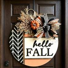 "Hello Fall" Front Door Hanging Decor, Autumn Wreath, Front Door Decoration, Porch Decor, 3D Autumn Wreath, 2D Letter, Home Decor, Ou - Multi-color - View 5