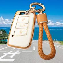 TPU Keycase With Keychain, Suitable For Passat Assat B8, Seat, Sko Da Passat Keycases (Available In 5 Colors), Durable Car Key Accessories - Model D - View 9