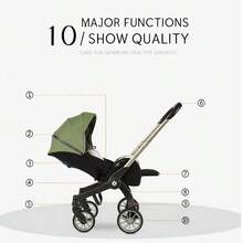 YAZOCO 2-In-1 Travel Baby Stroller Lightweight, Folds InOne Click, Large Capacity Bottom Storage Basket, Anti-Slip Wheels, Convertible, For Toddlers - Grey - View 3