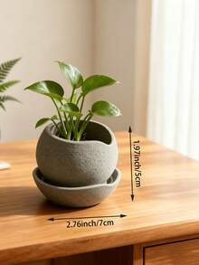 1pc Creative Asymmetrical Edge Planter With Base, Modern Art Style, Suitable For Plant Display And Succulent Potting, Home Decor, Garden Planting Tool, Outdoor Patio Flower Pot, Ideal For Balcony, Windowsill, Office Desk, Bookshelf, Perfect Gift - Multi-color - View 4