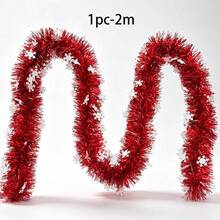 3/2/1pc Christmas Decorations: White Snowflake, Red Pleated Stripe, Decorative Christmas Ribbon, Madder Red Hanging Ornament, Home Decor, Party Decoration - Conventional - View 14