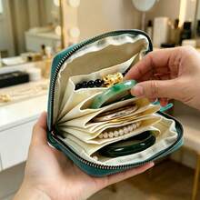 Velvet Travel Jewelry Bag, Portable Multi-Function Zipper Dustproof Storage Pouch, Suitable For Rings Earrings Bracelets, Soft Organizer Bag, Outing Coin Purse, Bus Card Holder - Multicolor - View 2