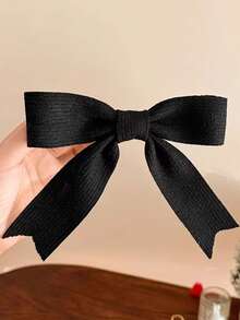 1/2/3pcs Women's Knitted Striped Bow Hair Clips Duck Mouth Clips Autumn/Winter Straight Hair Clips Back Of Head Hair Clips Simple Style Hair Accessories For Women - Multicolor - View 9