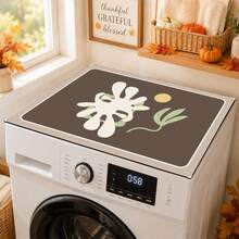 Luckybutterfly Abstract Floral Washing Machine Top Cover Mat, Non‑Slip Waterproof Washer Dryer Protector Pad For Laundry Room Decor - Small Flower - View 2