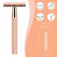 Reusable Women's Razor, Rose Gold Double Edge Safety Razor, Blades Not Included - Safety Razor - View 2