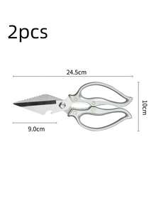Thick Handle Large Mouth Kitchen Scissors, Chicken Bone Shears, Stainless Steel Fish Scale Scraper, Multi-Function 3-In-1 Scissors, Can Open Nuts, Open Bottles And Scrape Fish Scales, Practical Kitchen Scissors - Multicolor - View 12