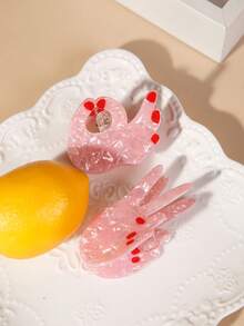 Best-Selling Pink OK Hair Claw Clip, Candy Color Non-Damaging Hair Accessory, Korean Style Minimalist Hair Clip From Manufacturer - Multicolor - View 3