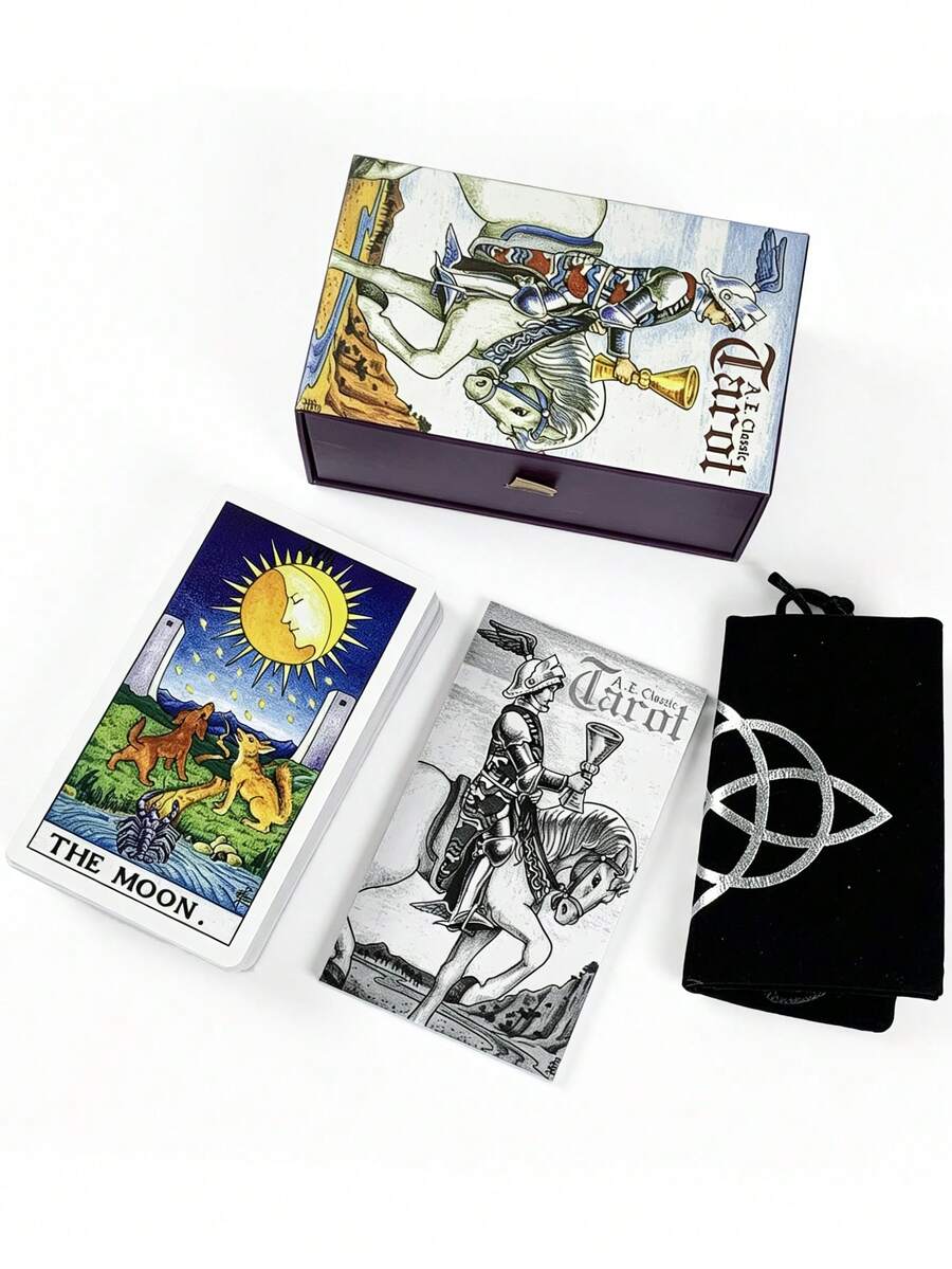1 BoxA.E. Classic Tarot Cards ,78-Card Gift Box Set, With Guide Book,Rider-Waite Divination Set,Suitable For Both Gifting And Collecting.