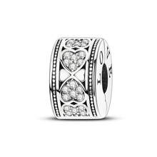 1pc Silver Plated Shiny Vintage Heart Spacer Bead, Suitable For 3mm Snake Chain Bracelet DIY Jewelry Making, 2 Styles Available - Silver - View 6