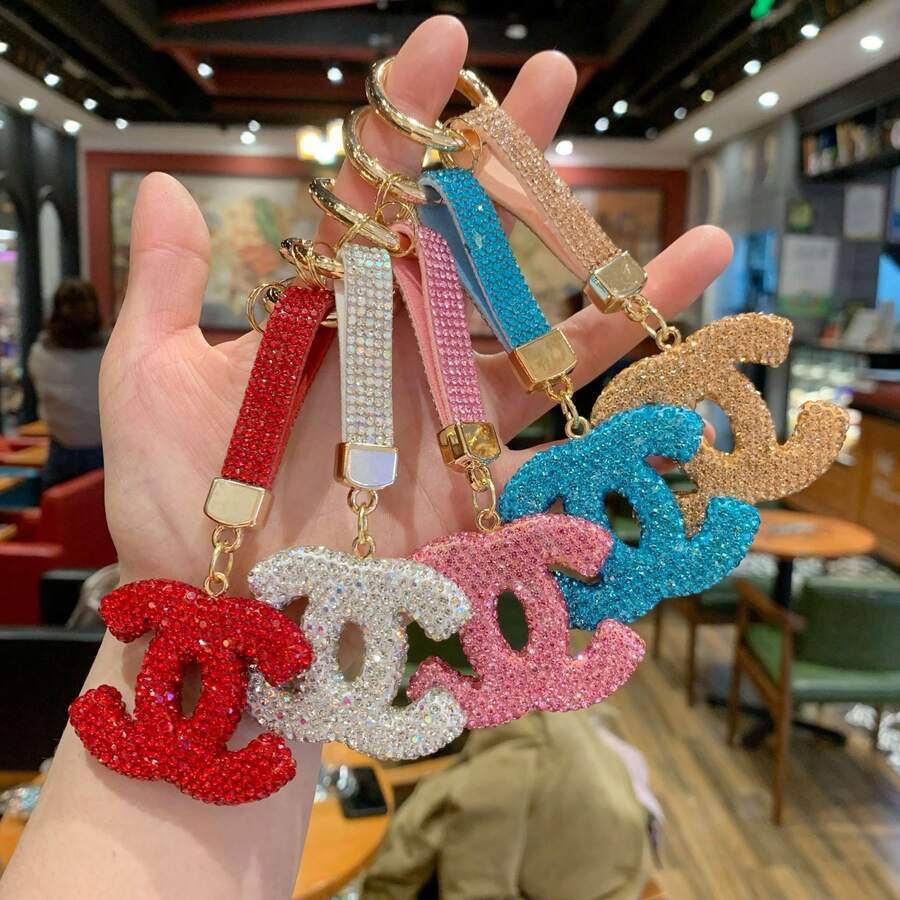 Hasbro 1pc New Sparkling Rhinestone Keychain, Fashionable Bag Charm With Premium Feel, Personalized Car Key Chain - One Size - View 1