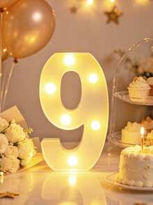 21cm 1st 16th 18th 30th 生日派對裝飾 LED 跑馬燈數字燈，週年紀念求婚裝飾發光數字燈，居家裝飾數字燈 - 21cm白色數字 - 查看 17