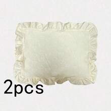 1/2/4pcs Heart Embossed Rectangular Placemats With Lotus Leaf Ruffle Edge, Cream Color, Heat-Insulating Dining Table Mats For Home, Girly Style, Photo Props - Multicolor - View 12