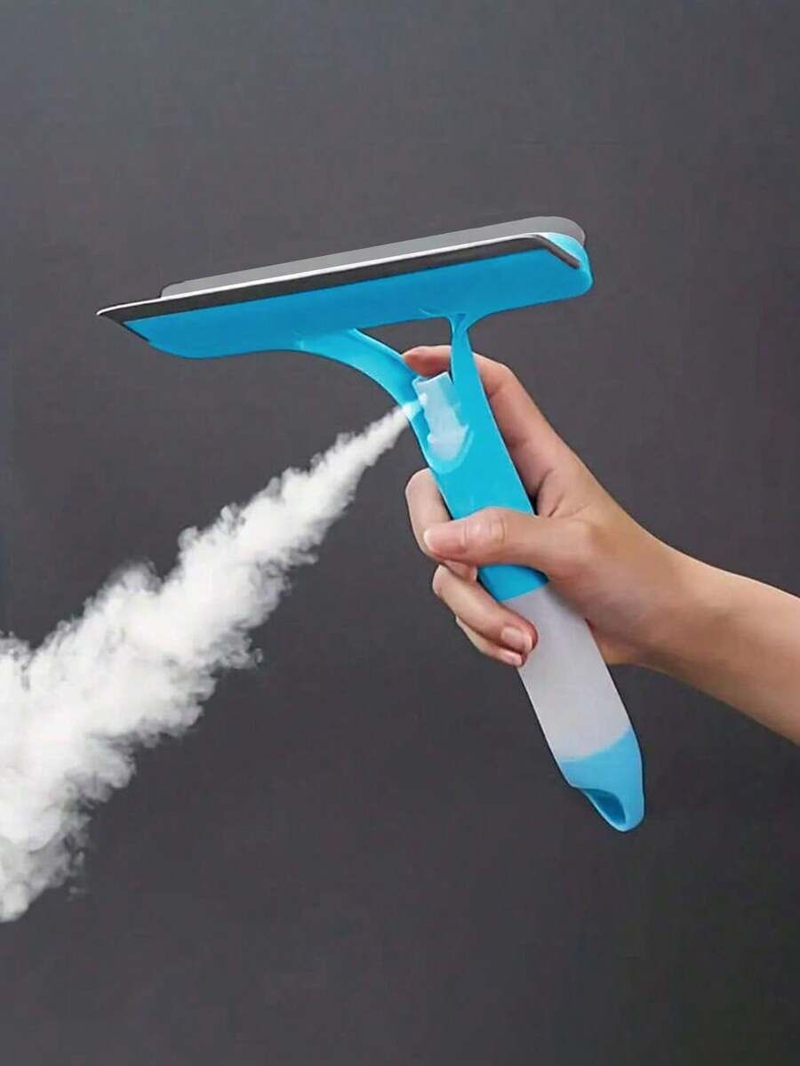 3-In-1 Multi-Functional Glass Cleaning Tool With Sprinkler, Polypropylene (PP) Plastic, For Bathroom, Kitchen, Living Room, Bedroom, Toilet - Efficient Mirror And Window Scraper
