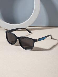 1 PC Men's Casual Cool Square Fashion Glasses Lightweight PC Frame Spring Legs Polarized Lens Simple For Travel Casual Outing With Glasses Box - Multicolor - View 8