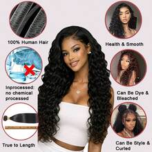 Water Wave Human Hair Bundles Curly Bundles Human Hair For Women 100% Human Hair Extensions Natural Black Color - Natural Black - View 4