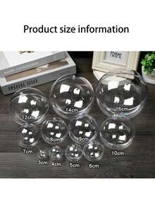 3pcs Clear Acrylic Decorative Balls, Reusable Handmade Balls For Christmas Tree New Year Holiday Decoration, Transparent Fillable Christmas Tree Ornaments, Wedding Party, DIY Decoration, Create Festive Home And Party Atmosphere - Transparent - View 4