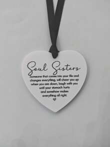 1. Soul Sister Gift, Friendship Gift, Personalized Heart Decor, Friend Birthday Gift, Sister Gift, Soul Sister Quote, Best Friend Gift, Home Decor, Room Decor, Wall Decor, Graduation Gift - White - View 1