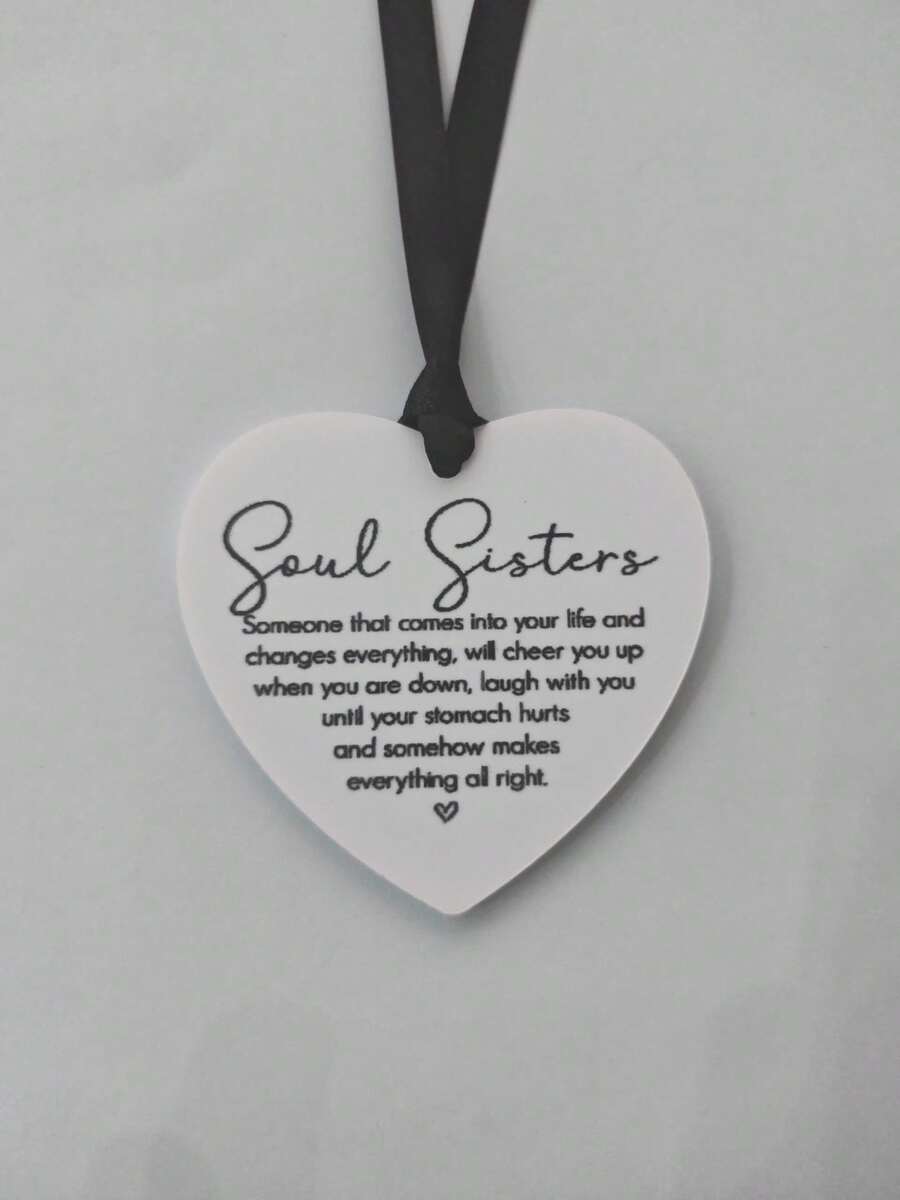 1. Soul Sister Gift, Friendship Gift, Personalized Heart Decor, Friend Birthday Gift, Sister Gift, Soul Sister Quote, Best Friend Gift, Home Decor, Room Decor, Wall Decor, Graduation Gift - White - View 1