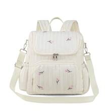 2026 New Mommy Bag, Multi-Functional Design, Shoulder, Crossbody, Handheld, Lightweight Laptop Bag, Embroidered Pattern, Suitable For Moms And Babies, Suitable For Outdoor Use. - Multicolor - View 7