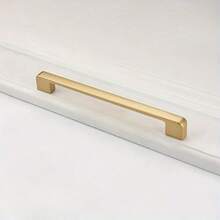 12pcs Elegant Gold Finish Kitchen And Bathroom Drawer Pulls, Modern Aluminum Cabinet Handles, Includes Easy Installation Components, Modern Cabinet Hardware, Smooth Metal Finish, Durable Aluminum Handles, Metal Drawer Pulls - Multicolor - View 3