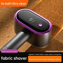 Dual-Head Rechargeable Fabric Shaver, 12-Blade Precision Steel Blades, 800mAh Digital Battery Display, Large Capacity Lint Storage Box, 3D Curved Knitted Fabric Protection Mesh, Efficient Clothing Lint Remover, Suitable For Sweaters And Coats - A - View 3